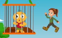 Eva loopt in het bos, waar ze opeens een kooitje ziet, met daarin een klein jongetje. Tom, zo heet hij, wordt daar door een enge heks gevangen gehouden. Help jij haar om hem te bevrijden?