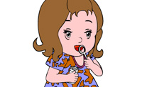 Dit meisje vindt bellenblazen het leukste wat er is. Kleur jij deze tekening mooi in?