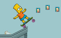 Bart Simpson rijdt op zijn skateboard over de daken. Als dat maar goed gaat want het is nogal een wankel ding! Probeer zo veel mogelijk punten te scoren door plaatjes van Homer te raken.