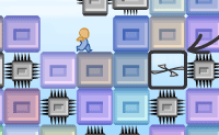 Dit is een grappig denkspelletje met blokjes. Help jij dit mannetje om de uitgang te bereiken? Doe dit door gekleurde blokjes te verwijderen en zo de weg voor hem vrij te maken. Dit lijkt eenvoudig, maar er gaat nog best wat denkwerk aan vooraf, voordat je de goede route hebt uitgestippeld! De grijze blokjes kunnen niet verwijderd worden. Pas op voor de blokjes met spijkers eraan, deze zijn gevaarlijk. Er zijn ook blokjes met een ventilator: deze blazen je 1 verdieping omhoog.
