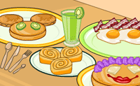Hoe wil jij het liefst dat je ontbijttafel eruit ziet als je uit bed komt? Wil je kunnen kiezen uit allerlei gerechten of wil je alleen maar op tafel wat je ook op wilt eten? Dit is jouw kans om iedereen te laten zien hoe jouw ideale ontbijttafel eruit hoort te zien. Je kunt kiezen  wat voor brood, wafels, pannekoeken, donuts, enz. je wilt eten. Alles is aanwezig, zelfs als je alleen fruit zou willen. Je kunt kiezen uit verschilende drankjesin leuke glazen of een hele kan. Als je liever een warm ontbijt hebt, is er natuurlijk ook eieren en spek, of alleen spek, of alleen eieren, of eieren in een leuke vorm gebakken... zeg het maar, je kunt het hier kiezen. Als je dan helemaal tevreen bent en de tafel er precies zo uitziet als jij wilt, dan kun je er een print van maken, zodat je iedereen kun laten zien  hoe jouw ideale ontbijt eruitziet. 

