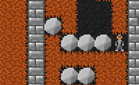 Neste divertido jogo retro vais em busca de diamantes verdes. Logo que tires ou movas algo, tudo mover� de pernas para o ar. Assim, tem cuidado para n�o seres enterrado por debaixo das pedras! Evita os cubos azuis em movimento: logo que batas neles, est�s morto.