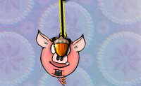 Deze twee varkentjes zijn gek op eikels! De eikels hangen alleen op de gekste plekken, die meestal slecht bereikbaar zijn. Gelukkig hebben de varkentjes een katrol die ze kunnen gebruiken om van het ene punt naar het andere te komen. Ook zijn er allerlei andere voorwerpen die ze slim kunnen inzetten om in beweging te komen. Onderweg kunnen ze dan lekker een eikeltje opeten! Pas je wel op voor alle gevaarlijke, puntige voorwerpen die ze tegenkomen?