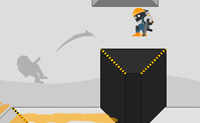 Help dit mannetje om naar zijn vrienden te komen, die een heel eind verderop aan het feesten zijn. Het mannetje is uitgerust met een verfpistool, dat de kleuren oranje en groen kan spuiten. Deze verf heeft een heel bijzondere eigenschap: wanneer je eroverheen loopt, versnel je, en kun je hoger springen. Dus wanneer het mannetje tegen een hoge hindernis aanloopt, moet hij eerst een pad van verf spuiten: wanneer hij hier daarna overheen loopt, kan hij de hindernis wel nemen. Gebruik niet meer verf dan nodig is!
