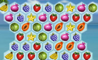 Verwissel twee aangrenzende stukken fruit om drie op een rij te maken. Als je een rijtje van 4 of meer maakt, levert je dat een bonusitem op.
