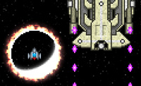 Espada Estrela, um original jogo de tiro espacial! Na maioria dos jogos usas as tuas pr�prias muni��es para vencer o inimigo. O jogo da Espada Estrela � um pouco diferente: com o teu escudo, absorves as muni��es que o inimigo, uma nave enorme, est� a disparar. Quando absorveres as muni��es, podes atirar no inimigo. Em princ�pio, o navio s� pode ter um tipo de muni��es de cada vez. Tamb�m podes desviar rondas de inimigos, e embora isso fa�a o teu escudo perder energia, a energia vai gradualmente voltar. Quanto mais avan�ares, mais r�pido ter�s que reagir, ent�o concentra-te e tenta manter-te contra a nave espacial enorme pelo maior tempo poss�vel!