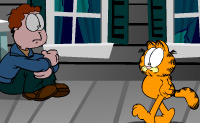 Help Garfield om in een spookhuis naar eten te zoeken. Zorg dat hij niet teveel schrikt, en zoek de goede sleutels bij de goede deuren.