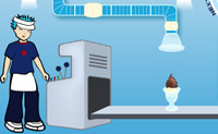 Probeer om met deze ijsmachine de sorbets te maken die rechts bovenaan worden weergegeven!