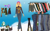 Kleed het meisje aan met winterkleding en bekijk hoe zij eruit ziet!