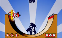 Controle o Mickey enquanto ele faz skate no parque, clicando nos but�es!