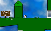 Probeer zo snel mogelijk in deze soort van Golf met een voetbal te scoren!