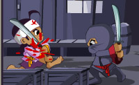 Help dit Ninjapoppetje om zich al vechtend een weg te banen door de levels. Zorg dat je alle brieven verzamelt. Aan het eind komt je ninja de schorpioen tegen: dit is de eindbaas.