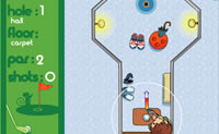 Speel minigolf in een huis. Van keuken tot slaapkamer, overal wordt gespeeld.