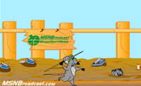 Help de muis om de speer zo ver mogelijk weg te gooien!