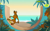 Tenta fazer com o Scooby Doo tantos belos truques e acrobacias quanto poss�vel com o teu skate no half pipe.