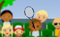 Balanceer het tennisracket. zorg ervoor dat het tennisracket niet kantelt.