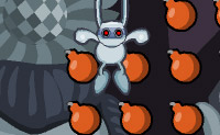 Ken je het poppetje Panik? Hij is binnengedrongen in de chocoladefabriek, die door Evil Red Guy is overgenomen. De slechterik heeft op iedere verdieping bommen geplaatst! Help jij Panik om vanaf de onderste verdieping naar de bovenste verdieping te komen, en hierbij alle bommen onschadelijk te maken? De vliegende oogjes bewaken de bommen, dus kijk goed uit voor deze handlangers.