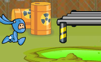 Bij de chemische reactor moet je spullen verzamelen. Spring over de chemische spullen heen, anders ga je dood.