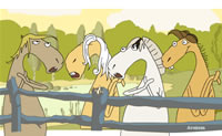 Clique sobre os cavalos que emitem um som bonito. Com isso pode obter uma bonita melodia.