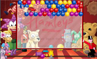 Probeer om alle bolletjes weg te spelen in deze bubbel game. Hierna vallen er allerlei cadeautjes uit de bolletjes deze moet je met je treintje proberen te pakken.