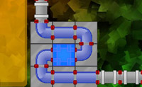 Probeer om de puzzel af te maken doormiddel van het leggen van de waterleidingen.