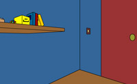 Doorzoek de kamer en probeer manieren te vinden om te ontsnappen.