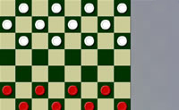 Drie varianten op dammen in een spel. 