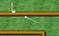 Je gaat midgetgolfen. Probeer de bal in zo min mogelijk slagen in het putje te krijgen.