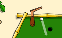 Je gaat midgetgolfen. Probeer de bal in zo min mogelijk slagen in het putje te krijgen.