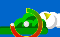 Je gaat golfen. Zet de goede kracht en richting om een hole in one te krijgen.