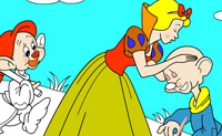Pinte este desenho da Branca de Neve e dos 7 an�es.