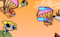 Destrua os c�es rob�s e os seres do Mojo Jojo para libertar os cachorrinhos!