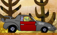 Laat de auto botsen om Rusty te lanceren en de stad te vernietigen.