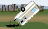 Werp de caravan zo ver mogelijk weg om de meeste punten te verdienen.