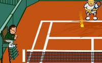 je gaat tennisen. Probeer snel te reageren. Je kan hem ook langzamer zetten (wat ook wel nodig is).