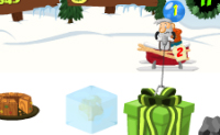 Tente recolher o m�ximo de ouro e de presentes de Natal que conseguir. 