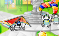 Ajude o c�o a voar no seu parapente e a evitar os obst�culos. 