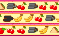 Leg de fruitstukken zo snel mogelijk op de juiste plekken in de bewegende rijen.