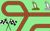 Pinte estes Porsches telecomandados e a pista onde eles v�o correr. 