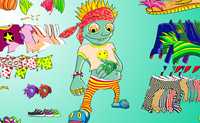 Help dit grappige figuur met het uitzoeken van kleding.