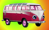 Mude o visual desta carrinha pão de forma, tornando-a mais colorida. 