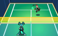 Neste jogo de esportes do futuro, o Dr. Wakeman construiu uma pista de tenis onde Jenny, nossa rob� adolescente, poder� jogar contra Brad para treinar seus reflexos. 