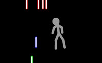 Evite os lasers e recolha as figuras que lhe permitem acumular pontos.