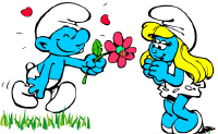 Kleur deze 2 smurfen zo mooi mogelijk in.