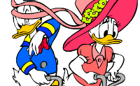 Kleur Donald Duck zo mooi mogelijk in.