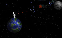 Tenta destruir as naves espaciais que voam � volta de outros planetas. Cuidado, elas podem destruir-te!