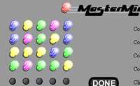 Raad de juiste kleur en volgorde in dit mastermind spel.