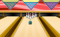 Probeer om met dit spel zoveel mogelijk kegels om te gooien.