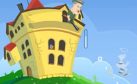 De kippen proberen om je kasteel te vernietigen! Verdedig jezelf door aspirines op ze te schieten.