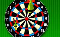 Probeer in dit 501 dartspel in zo min mogelijk pogingen de roos te raken. Je begint met 501 punten, en ieder pijltje dat je gooit, vermindert je score.